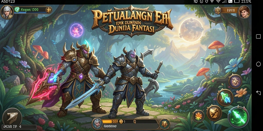 Tampilan aksi seru dalam gameplay RPG ASD123.