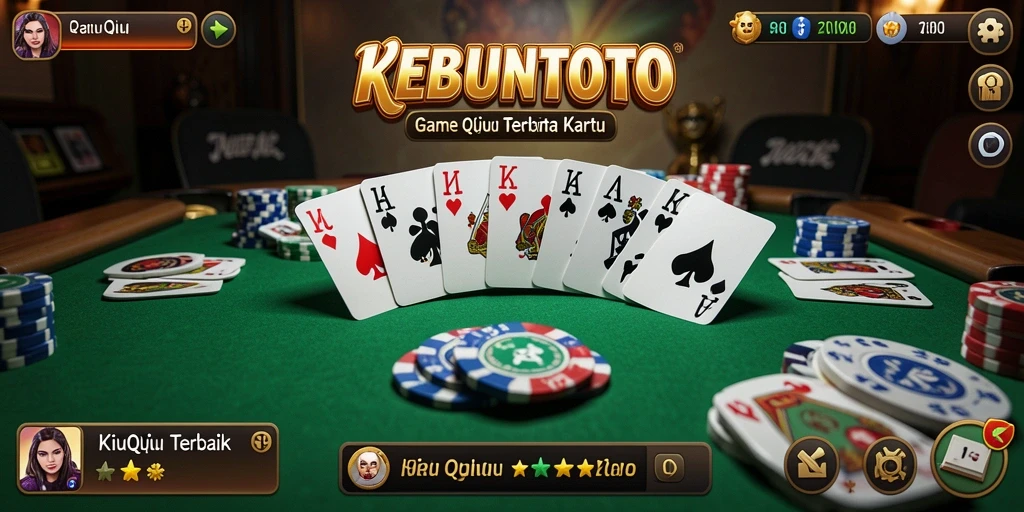 Screenshot KEBUNTOTO menampilkan penuh aksi permainan QiuQiu.