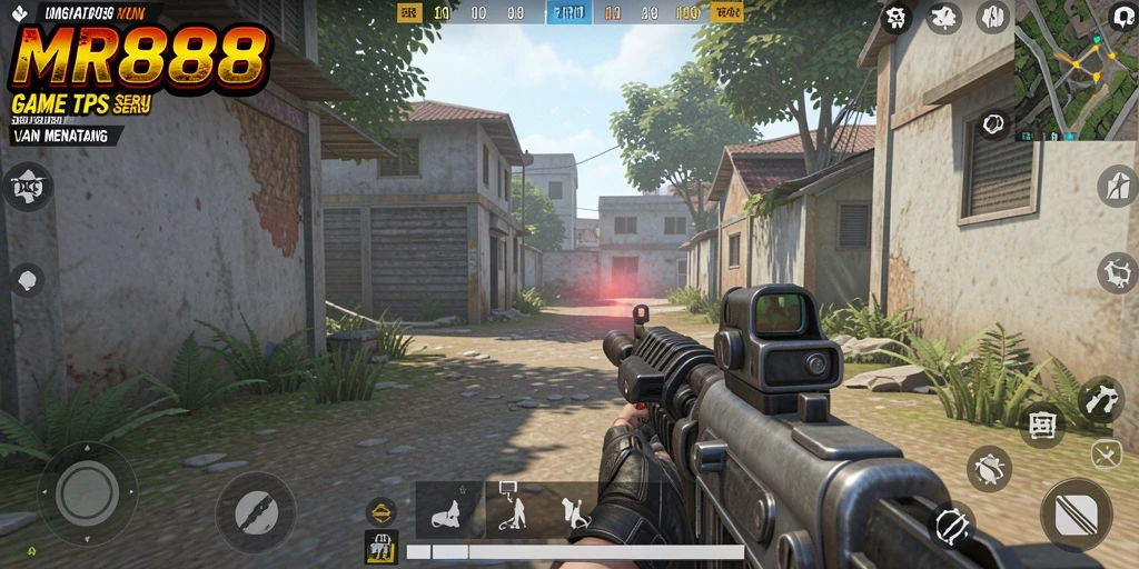 Screenshot gameplay MR888 menampilkan aksi seru dalam pertarungan TPS.