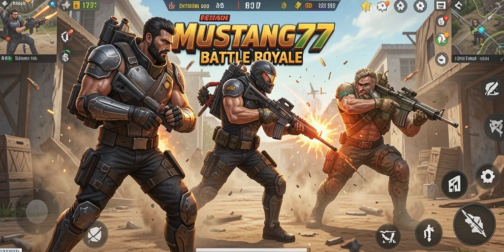 Gameplay seru di MUSTANG77 dengan aksi Battle Royale.