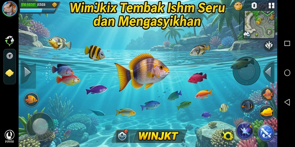 Tampilan gameplay seru dari WINJKT saat menangkap ikan.